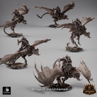 Wyverns zestaw 5 figurek - Untamed - figurka RPG DnD D&D - druk 3D 14K