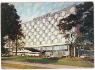 Poznań Hotel Orbis Merkury NEONY Autobus 1972r. Biuro ORBISU