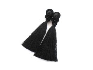 KOLCZYKI SUTASZ czarne z chwostem 100% hand made
