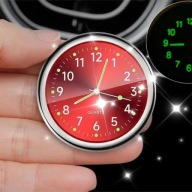 Zegarek do Auta Dekoracyjny Samochodowy QUARTZ Red Czerwony Klips na Kratkę