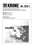 Krone KR 100, 125, 155 - instrukcja obsługi, katalog części prasy PL