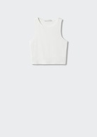 M A N G O crop top podkoszulek krótki biały klasyczny y2k boho bokserka L