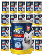 ZESTAW PREMIUM MOKRA KARMA DLA PSA W PUSZCE Z WOŁOWINĄ 70% MIĘSA 20szt 400g