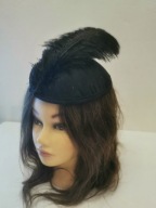 FASCYNATOR KAPELUSZ ANGIELSKI STROIK ASCOT PIÓRA