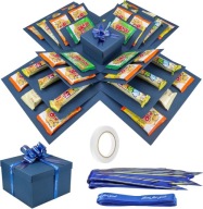 PUDEŁKO PREZENTOWE NIESPODZIANKA EKSPLODUJĄCE 5-WARSTWOWE DIY 23×23 CM