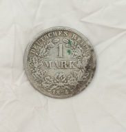 NIEMCY - CESARSTWO - PRUSY - 1 MARKA 1874 F - Stuttgart - WILHELM I