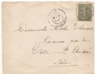 FRANCJA -koperta -obieg 1906 -znaczek -LYON