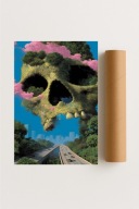 Plakat bez ramy 30x40cm Czaszka Ziemi planeta mroczny motyw art