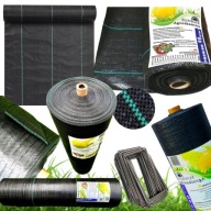 Agrotkanina czarna 90 g/m² UV 1,1 x 50m-mata antychwastowa + 30 szpilek