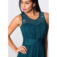 Tanio !_NOWA 269zł WYSZCZUPLAJĄCA sukienka_modna KORONKA+cekiny_halka r.44