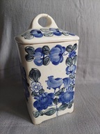 WŁOCŁAWEK FAJANS PUDEŁKO KUCHENNE POJEMNIK NA PRZYPRAWY L.70 DUŻE NIE KOŁO