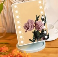 Lusterko stojące biały PODŚWIETLANE LUSTERKO KOSMETYCZNE MAKIJAŻU D1
