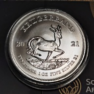 KRUGERRAND RPA 2021 1 uncja srebra 1 Oz Ag 999 mennicza w kapslu