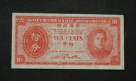 Hong-Kong - Chiny - Wielka Brytania - banknot - 10 Cents 1945 rok
