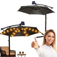 PARASOL OGRODOWY DUŻY LED SOLARNY SKŁADANY WYSIĘGNIK OŚWIETLENIE OGRÓD