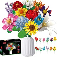 KLOCKI BUKIET KWIATKI 1064 EL KONSTRUKCYJNE WAZON DONICZKA RÓŻA LILIA