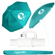PARASOL PLAŻOWY OGRODOWY SKŁADANY Z PRZECHYŁEM UPF50+ 160CM STALOWY TORBA