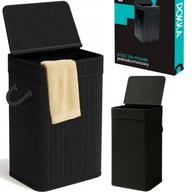 KOSZ NA PRANIE DUŻY 72L BAMBUSOWY SKŁADANY DO ŁAZIENKI NA UBRANIA CIUCHY XL