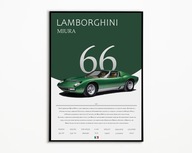 PLAKAT LAMBORGHINI MIURA P400 IDEALNY NA PREZENT OBRAZ NA ŚCIANE A3
