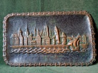 Nabrzeże Gdańskie - duża gruba plakieta miedziana z czasów PRL-u