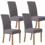 4x POKROWIEC NA KRZESŁO KRZESŁA SZARY GRAFITOWY UNIWERSALNY MIĘKKI POKROWCE