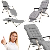 FOTEL LEŻAK OGRODOWY PLAŻOWY SKŁADANY PODUSZKA BASENOWY ROZKŁADANY ŁÓŻKO