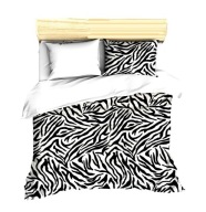 pościel z polaru 160x200 +2x70x80 zamek P 305-1 Zebra / biały