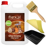 Olej Lniany do drewna naturalny 5L komplet do malowania z gratisami FLEXOL