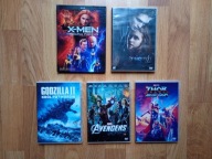 ZESTAW 5 FILMÓW DVD: GODZILLA, X-MEN, AVENGERS, THOR, ZMIERZCH...