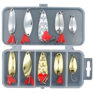 ZESTAW 10 SZTUK BŁYSTEK ,WAHADŁÓWKI W PUDEŁKU 2,5G-8G SREBRNE/GOLD