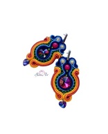 Kolczyki Haft Sutasz Vitrail Kolorowe