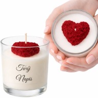 Personalizowana Świeca TWÓJ NAPIS Świeczka Serce Prezent Na Walentynki