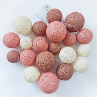Cotton Balls 20 LED Lampki Kule Różne Rozmiary Na Baterie Kolory Do Wyboru