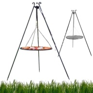 Grill na trójnogu 180 cm, TRIVO, ruszt stal naturalna, 80 cm | TYLETEGOTU