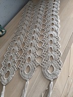 Obrus serwetka bieżnik szydełkowe rękodzieło wąski chwosty 56x26/