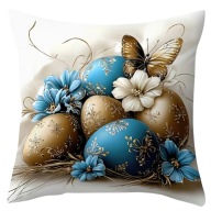 Ozdobna poszewka, jasiek na poduszki - Jajka Wielkanocne - 45x45 cm