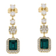 86930 Kolczyki stal chirurgiczna pozłacane 18k EMERALD CRYSTAL Swarovski