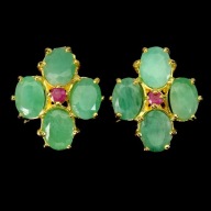 SZMARAGDY RUBIN PRZEPIEKNE KOLCZYKI