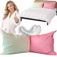 PODUSZKA DO SPANIA Z PIERZA 70X80 2KG WYGODNA MIĘKKA BAWEŁNA CAŁOROCZNA