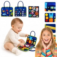 KSIĄŻECZKA SENSORYCZNA MONTESSORI TABLICA MANIPULACYJNA XXL 14W1 BEZPIECZNA