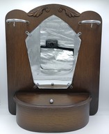 Art deco półka szafka lustro wieszak z drewna - vintage - stara - 42,5cm