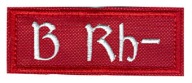 B Rh - GRUPA KRWI ____ ŁATKA, NASZYWKA 3x9cm