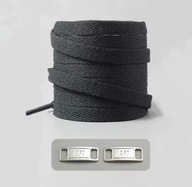 Sznurowadła, Sznurówki czarne do AF1 + klamry metalowe, zestaw airforce 120