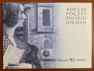 2008 450 lat Poczty Polskiej Fi blok na płótnie 213 ** +FDC folder