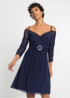 wyprzedaż !_NOWA modna sukienka CARMEN_ brosza CYRKONIE_WYGODNA_halka_50/52