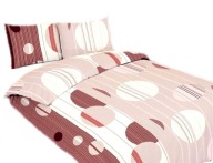 pościel z flaneli 160x200 + 2x70x80 zamek F 24 Koliste tło brown