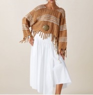 Blogerski Sweter z Frędzlami - ZARA Studio S