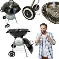 GRILL OGRODOWY WĘGLOWY OKRĄGŁY PRZENOŚNY POKRYWA MAŁY BALKONOWY TRÓJNÓG
