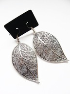 Nowe obłędne eleganckie kolczyki duże liście cudne handmade