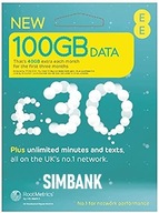 EE UK +44 Starter England SIM Card Prepaid 9.80 GBP